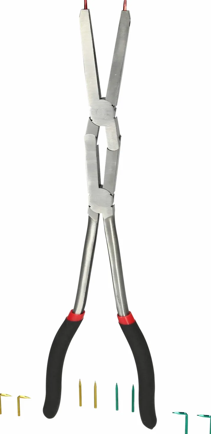 KS Tools 500.7015 Pinza di sicurezza a doppia articolazione per anelli di fissaggio esterni con punte intercambiabili