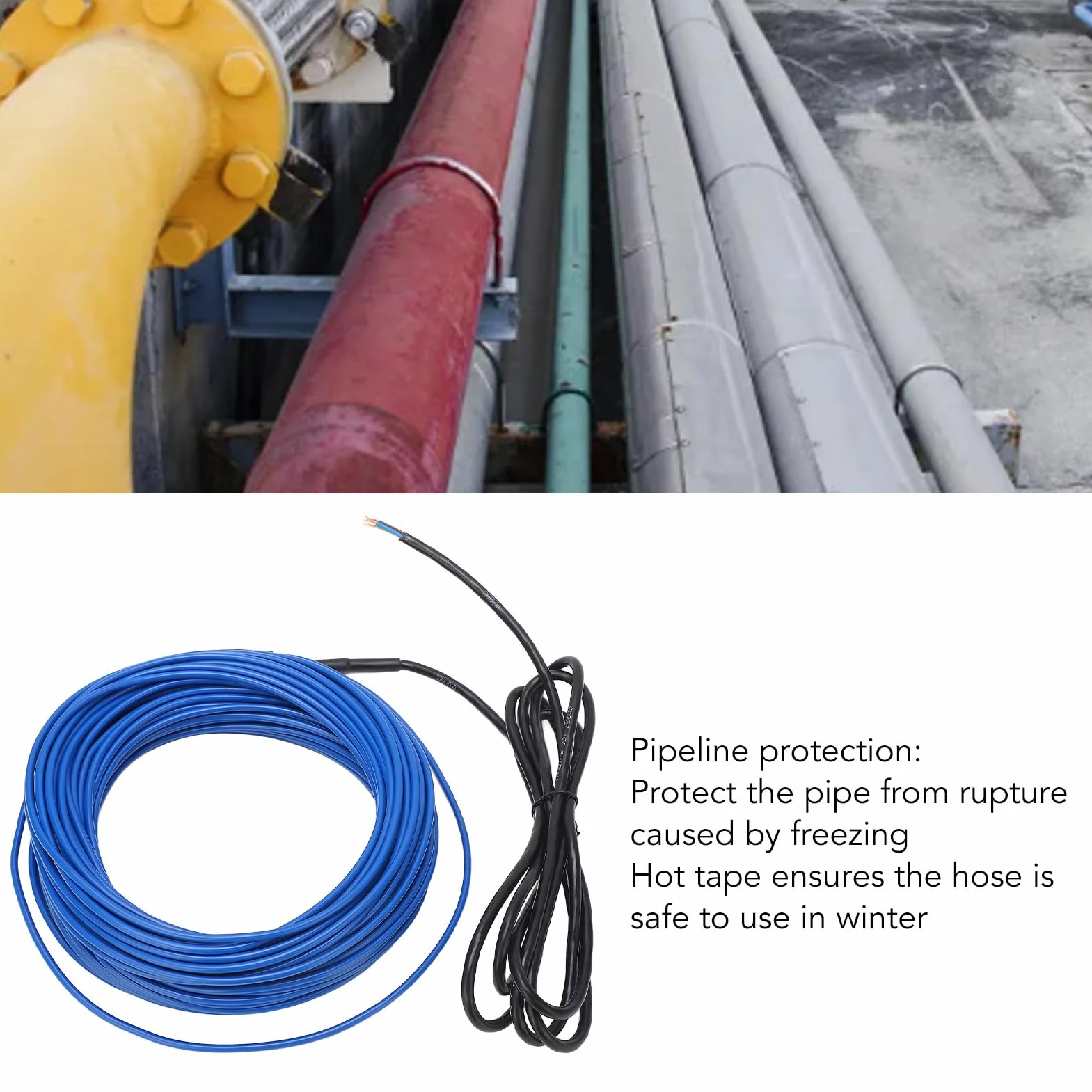 Cavo Scaldante 20 M, Riscaldamento Rapido, Protezione Tubi, Impermeabile IPx7, 300 W, per, Scantinati, Garage (220-240v)