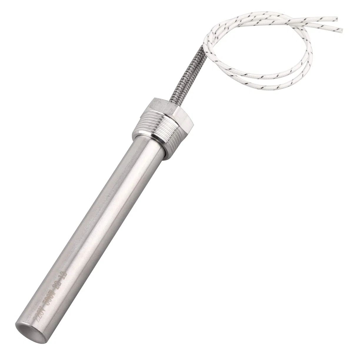 DERNORD Cartuccia riscaldante da 220 V, 500 W, con flangia da 3/4 pollici, multifunzione, per fai da te, in acciaio inox, lunghezza elemento riscaldante