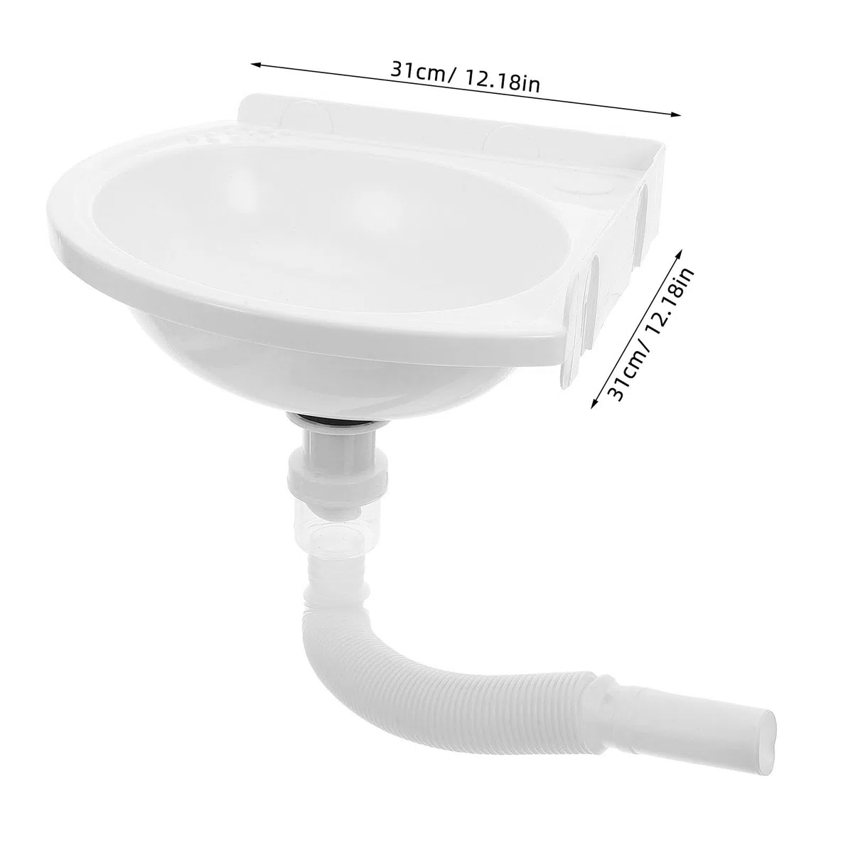 Uonlytech Lavandino angolare: Lavandino da bagno a parete angolare triangolare per bagni piccoli - Mobiletto sospeso per bagni compatti e aree di servizio