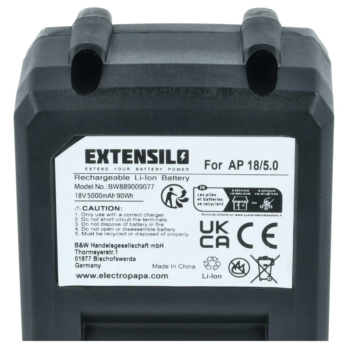 2x batteria compatibile con Flex Lithium Power 18V utensile (5000 mAh, Li-Ion, 18 V)
