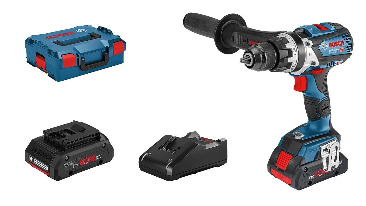 Bosch Professional 18V System Trapano-avvitatore a batteria GSB 18V-110 C (coppia di serraggio max. 110 Nm, incl. 2 batterie ProCore18V da 4.0Ah, caricabatteria GAL 18V-40, in L-BOXX 136)
