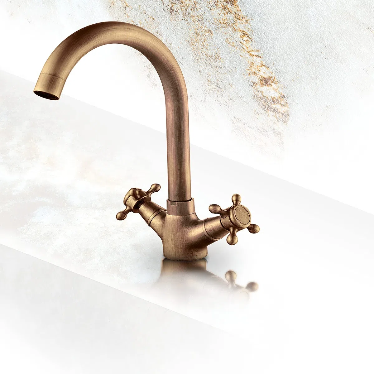 DP Bath GCB005 Serie Almendro Rubinetto Lavello, Bronzo