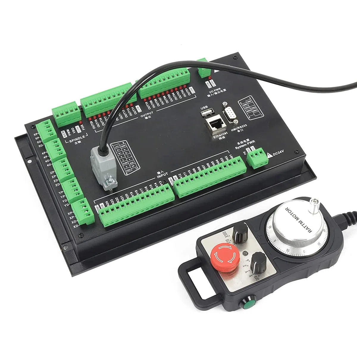 RATTMMOTOR PLC DDCS Expert 5 assi offline controllo del movimento 1 MHz G codice U disco con volante per router CNC