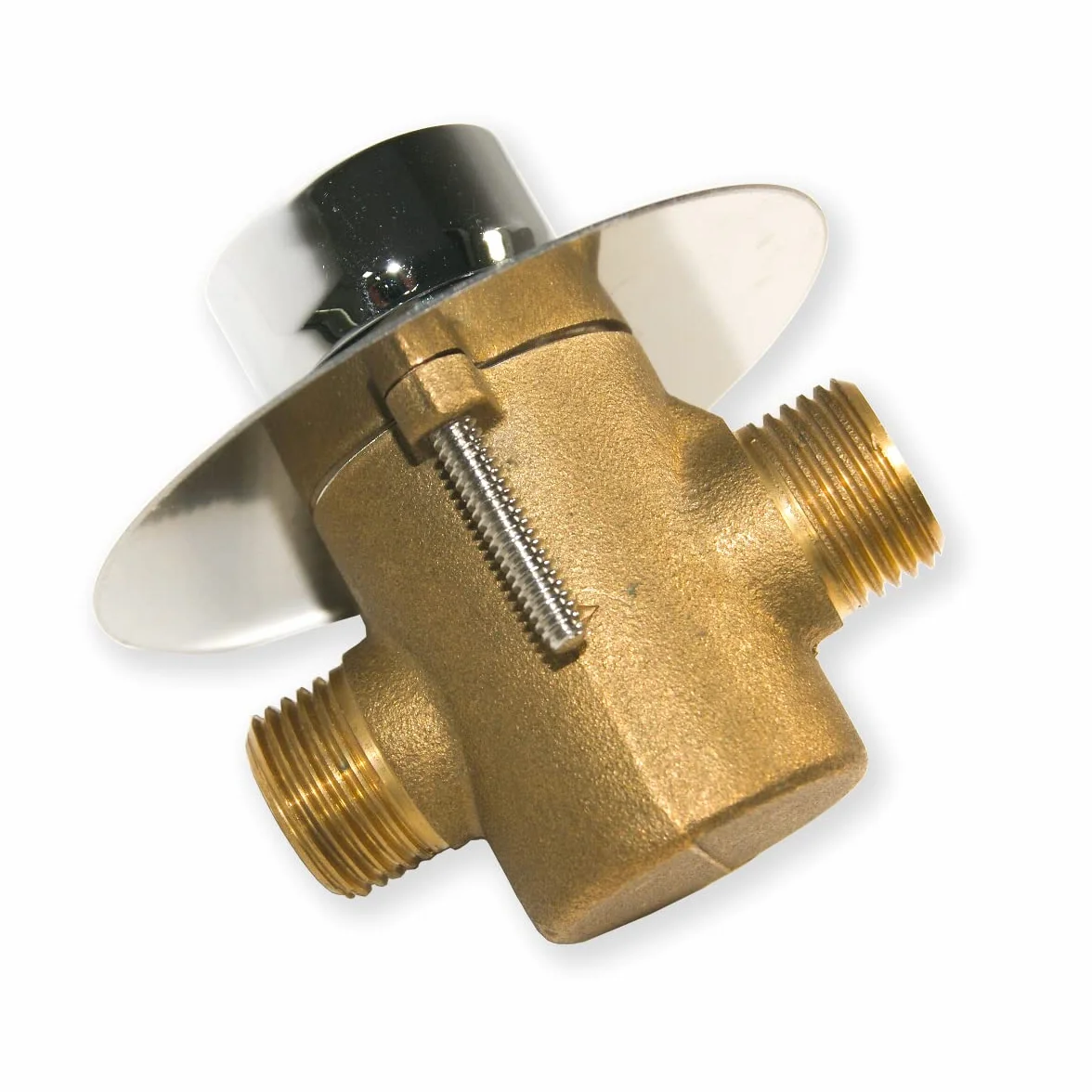 GOLDMAN SERVICE | Rubinetto a parete temporizzato, a pulsante, cromato, con chiusura automatica di breve durate, risparmio idrico, con bordo. M-M 1/2"