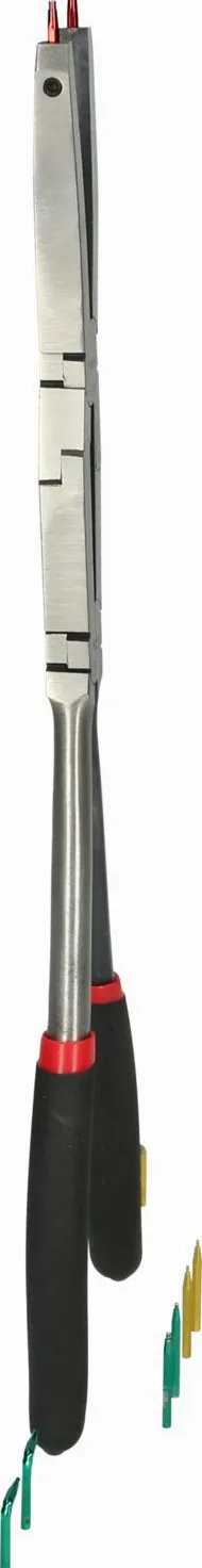 KS Tools 500.7015 Pinza di sicurezza a doppia articolazione per anelli di fissaggio esterni con punte intercambiabili