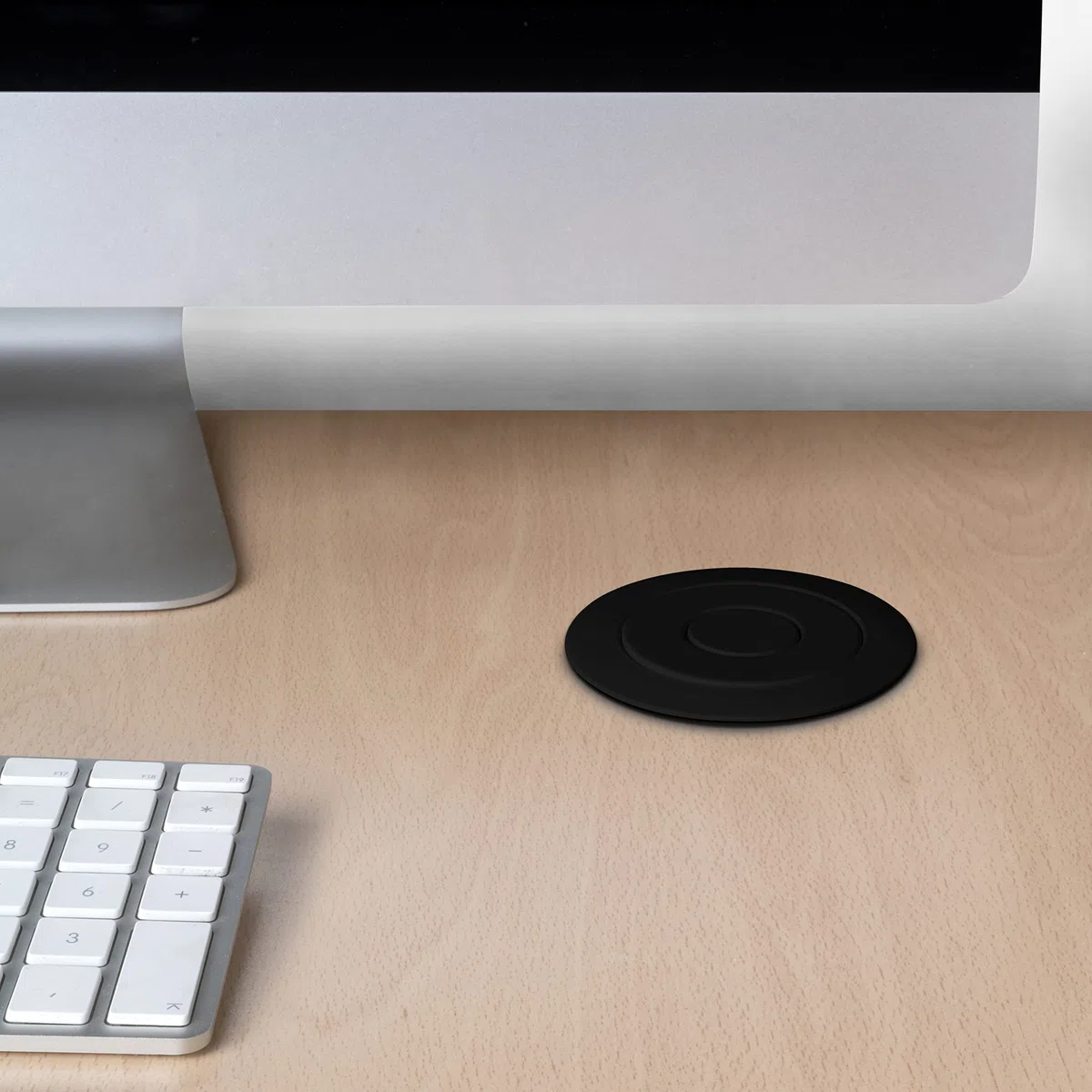Emuca - Blocco multipresa a scomparsa con 3 prese schEUo EU e 2 porte USB, torretta multipresa a scomparsa per piano lavoro di cucina o scrivania, Verniciato nero, Tecnoplastica e Alluminio