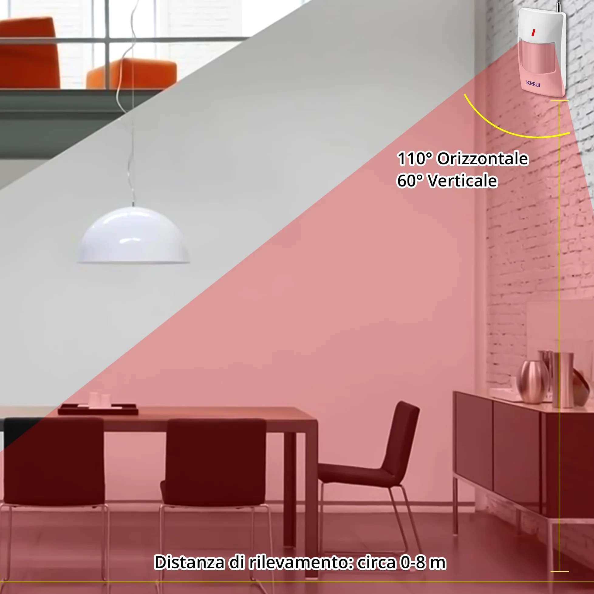Sistema di allarme di sicurezza, 11 pezzi, per casa, appartamento e garage, sirena da 115 dB, resistente alle intemperie, per interni ed esterni, con telecomando e sensore di contatto della porta
