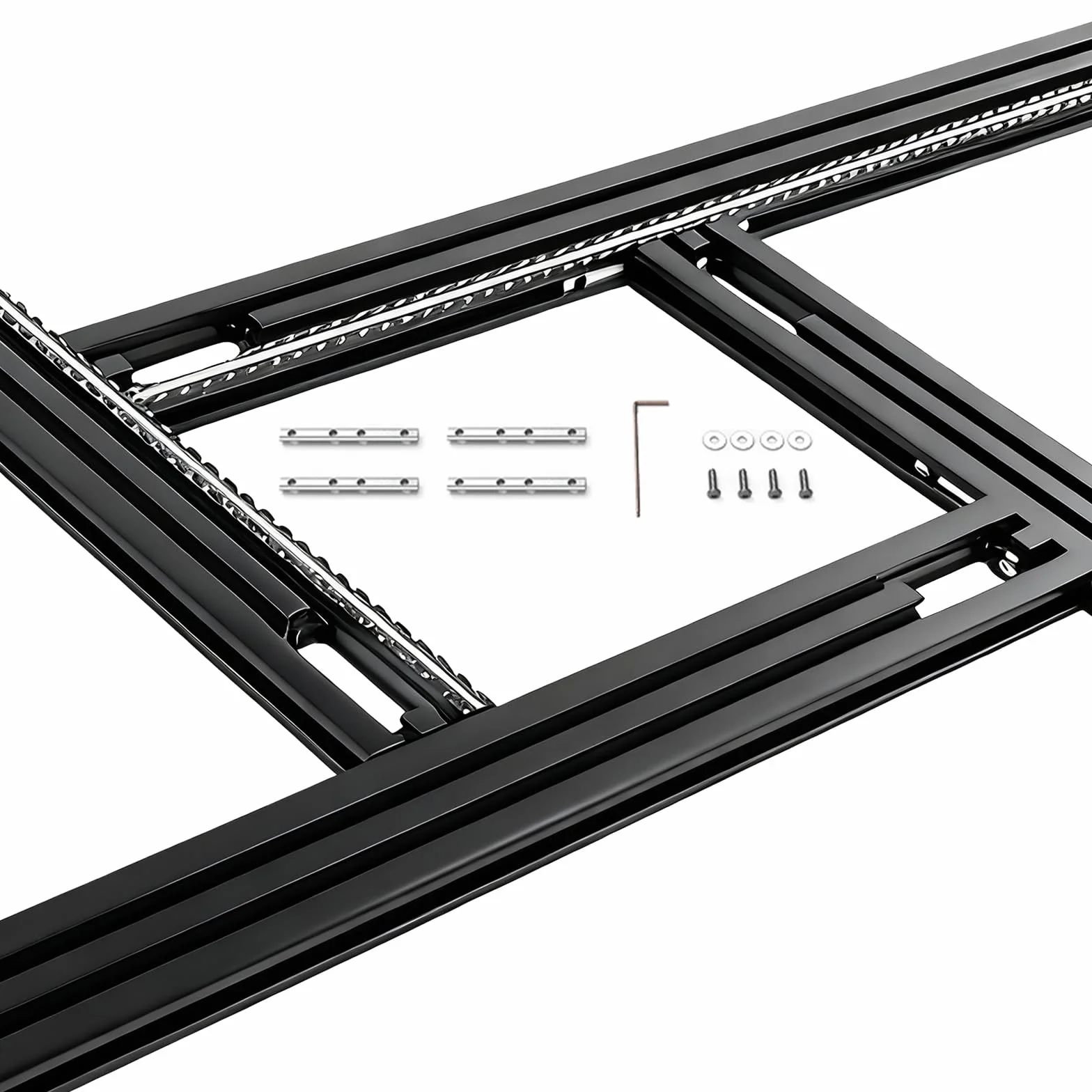 Dima di Fresatura Regolabile 500 x 500 mm per Fresatrice, Guida di Precisione per Fresature Quadrate e Rettangolari, per Lavorazione del Legno e Mobili