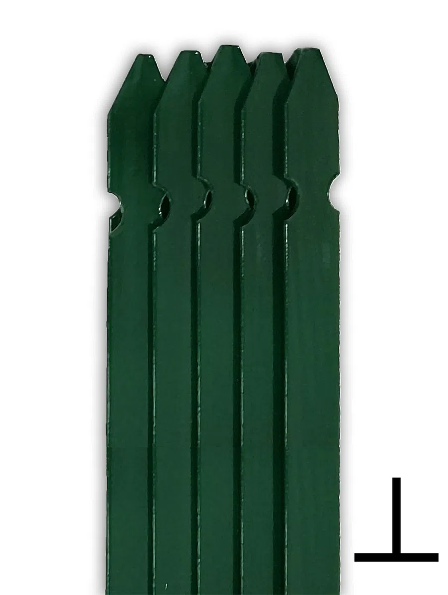 NEXTRADEITALIA CF da 10PZ Paletto a T altezza 200 CM sezione mm 30x30x3 PLASTIFICATO Palo Verde da GIARDINO recinzione in ferro