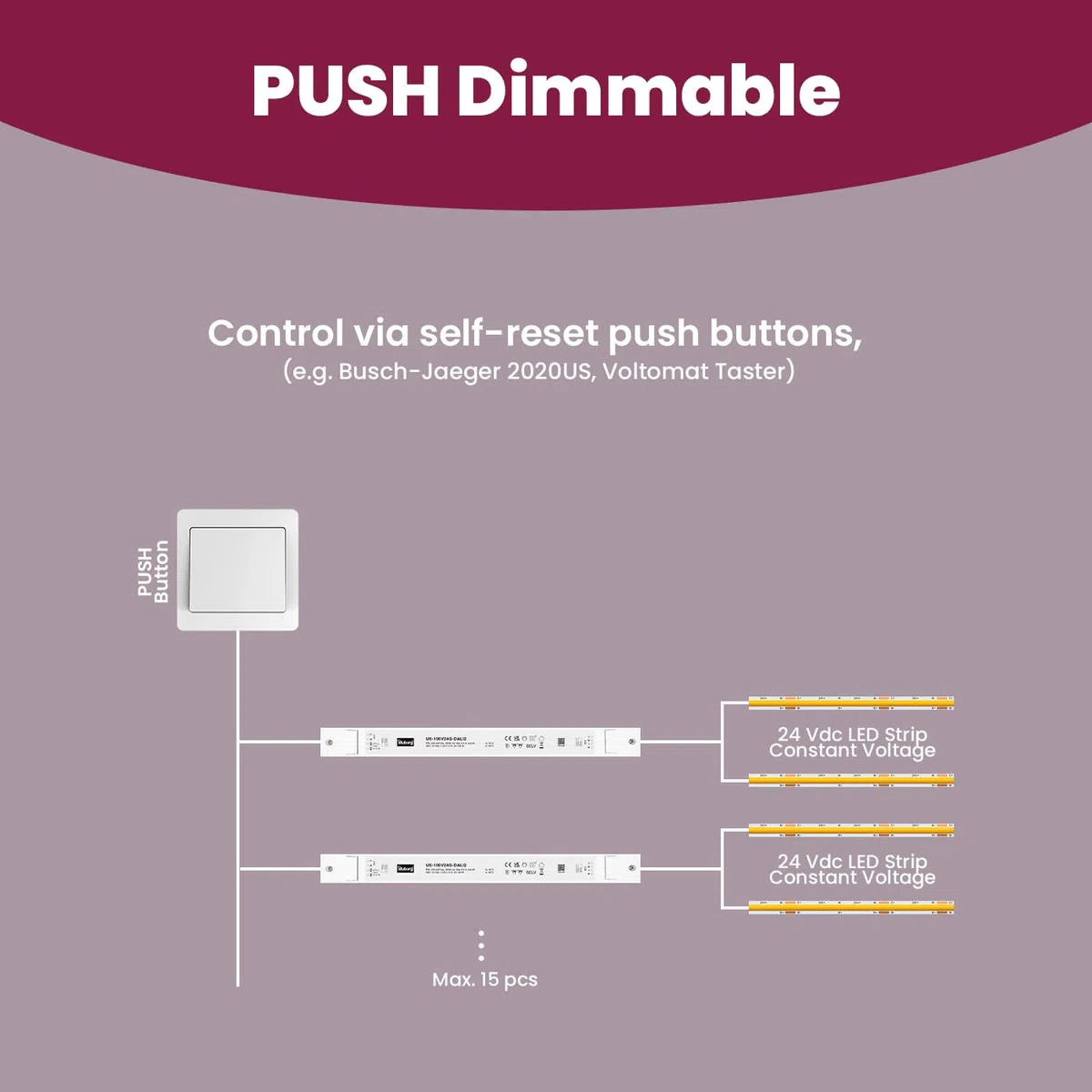 Trasformatore LED 24V 30W - 100W Dimmerabile DALI PUSH Sottile per Strisce LED Alimentatore Driver Power Supply