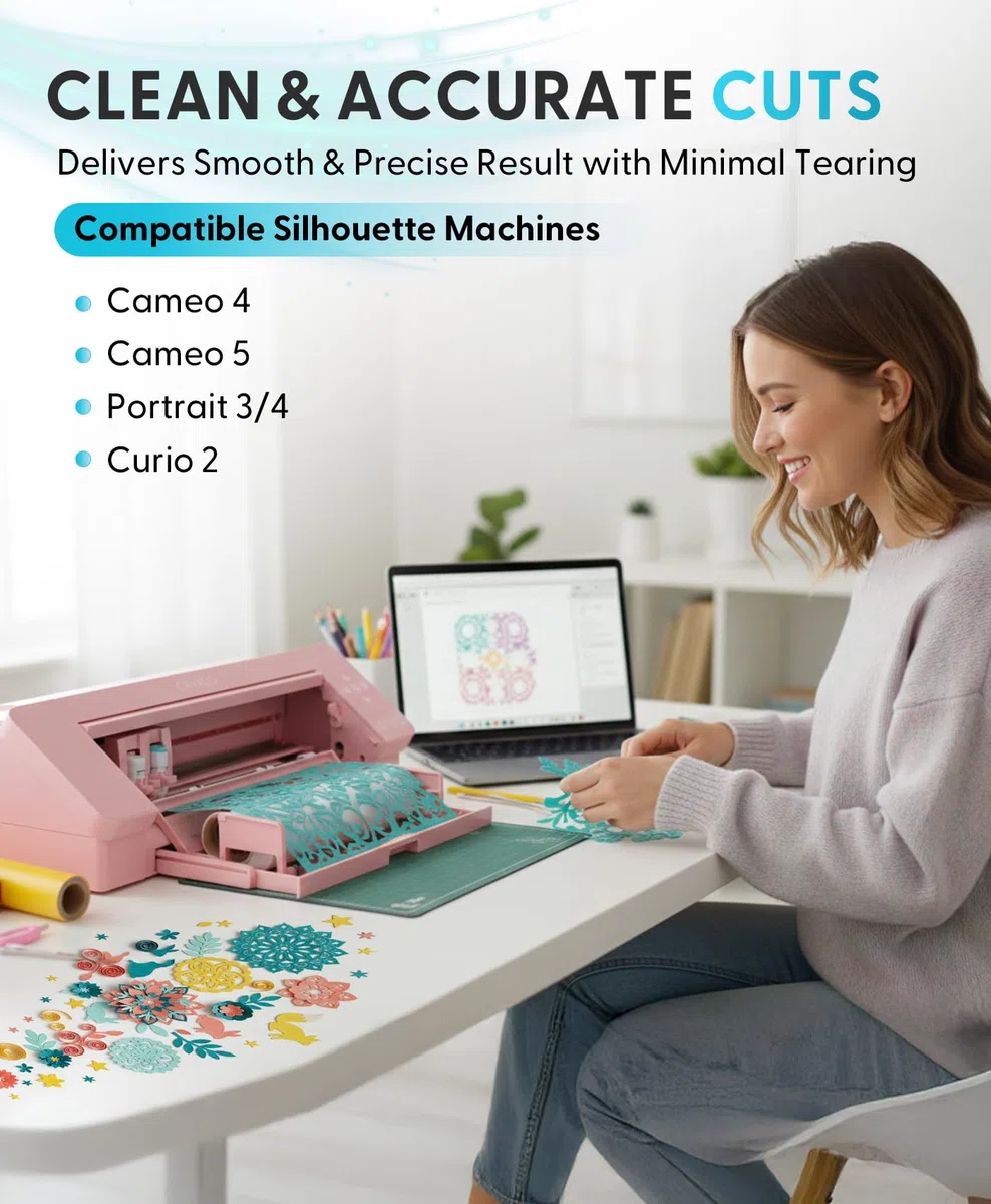 Silhouette AutoBlade 2 - Confezione da 3 lame per l'uso con Cameo 4 con una prova di 30 giorni per Smart- Silhouette