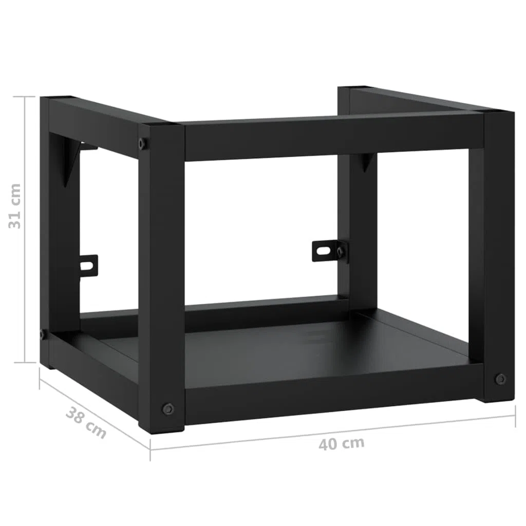 vidaXL Struttura per Lavabo a Parete Nera 40x38x31 cm in Ferro