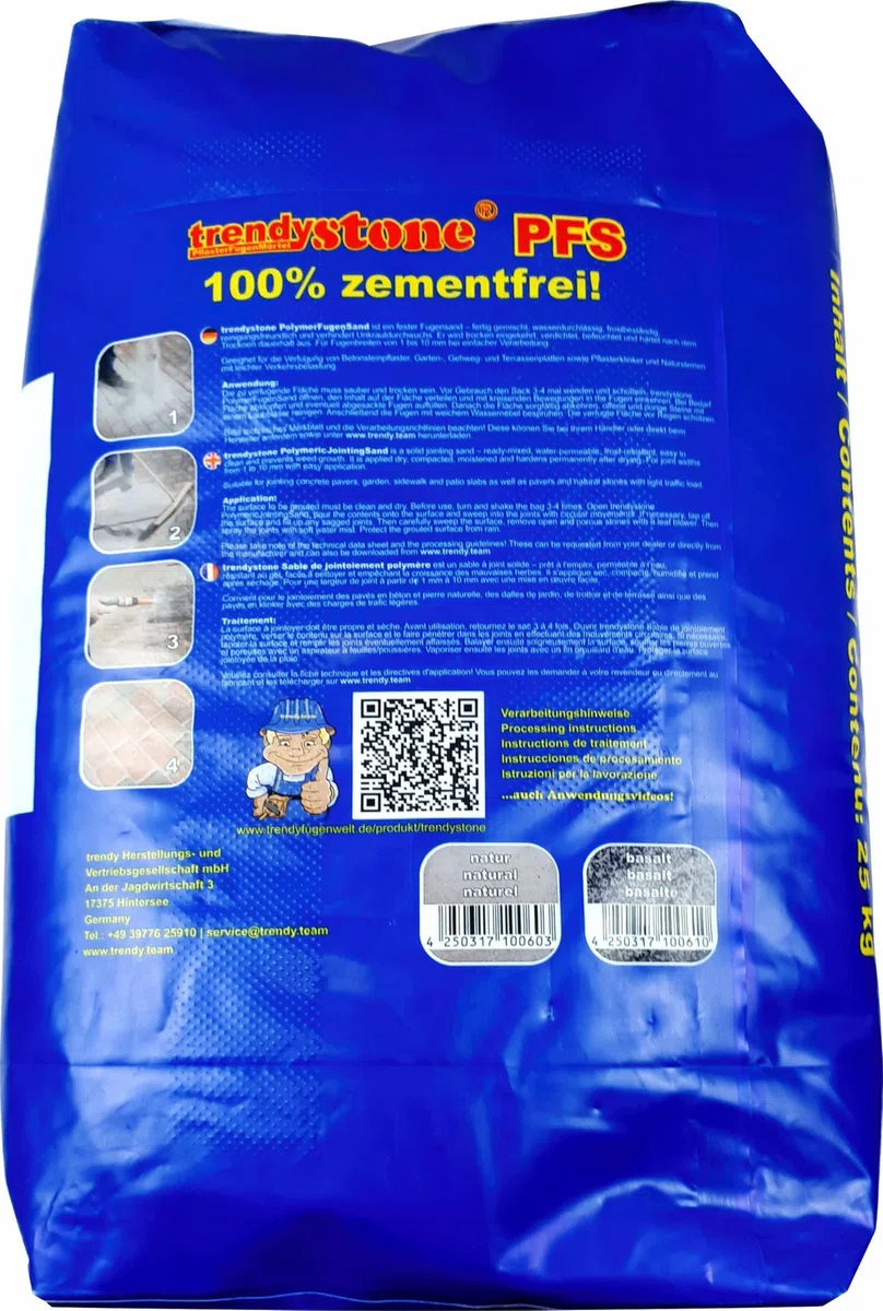 trendystone - Sabbia polimerica, malta per giunti di selciati in naturale per piccole fughe a partire da 1 mm, 25 kg