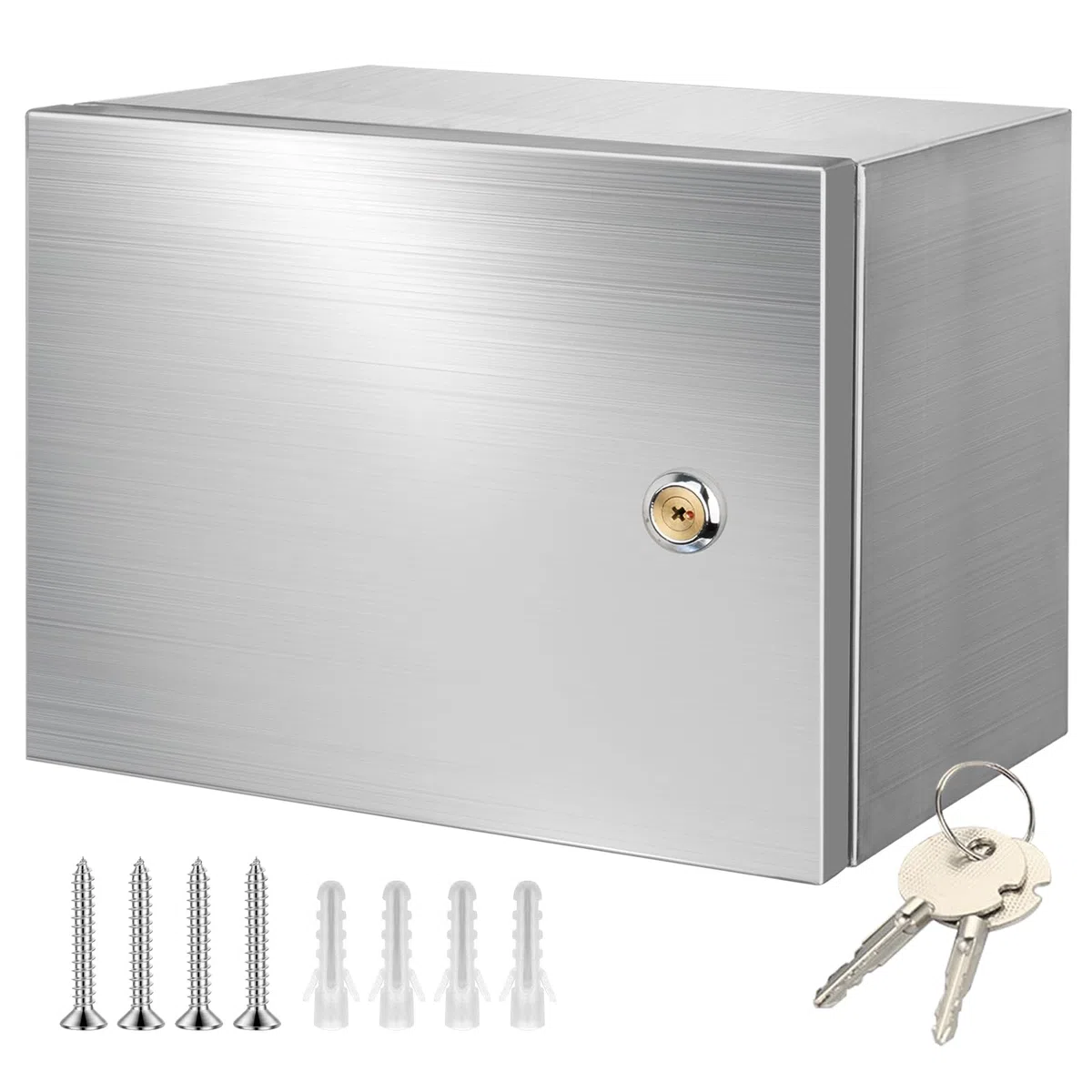 Armadio in acciaio inox 304 con micrometro monofase, scatola di distribuzione con 1 interruttore di dispersione 2P 32A, presa 250 V/16 A e protezione da sovratensione, alloggiamento montato a