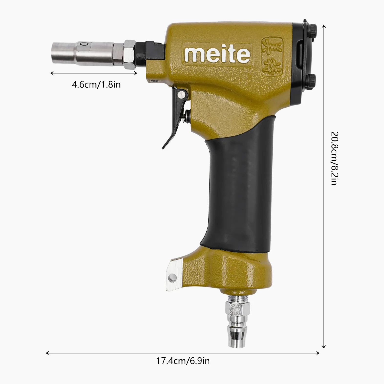 Chiodatrice ad aria compressa, pistola per unghie, chiodatrice pneumatica con 54 capacità di chiodo, lega di alluminio, per lavori di legno, decorazioni, mobili