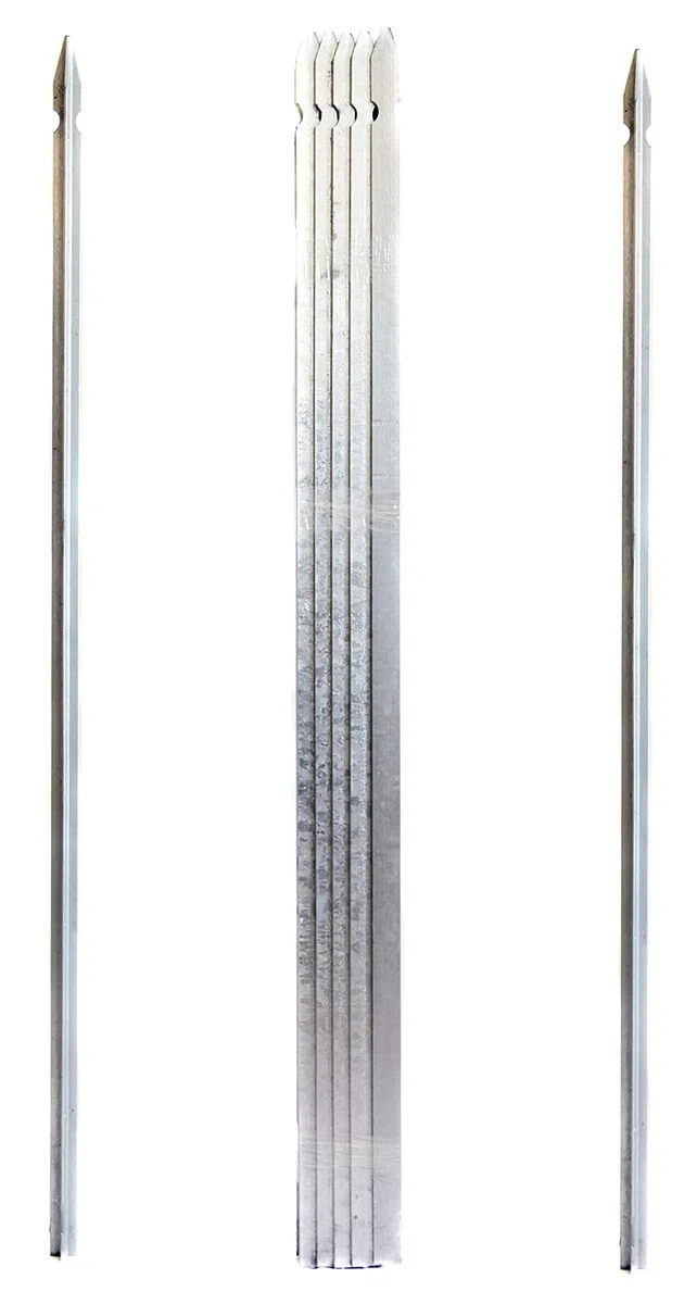 nextradeitalia 5PZ Paletto a T Altezza 250 CM Sezione mm 30x30x3 ZINCATO Palo Colore Zinco da Giardino Recinzione in Ferro