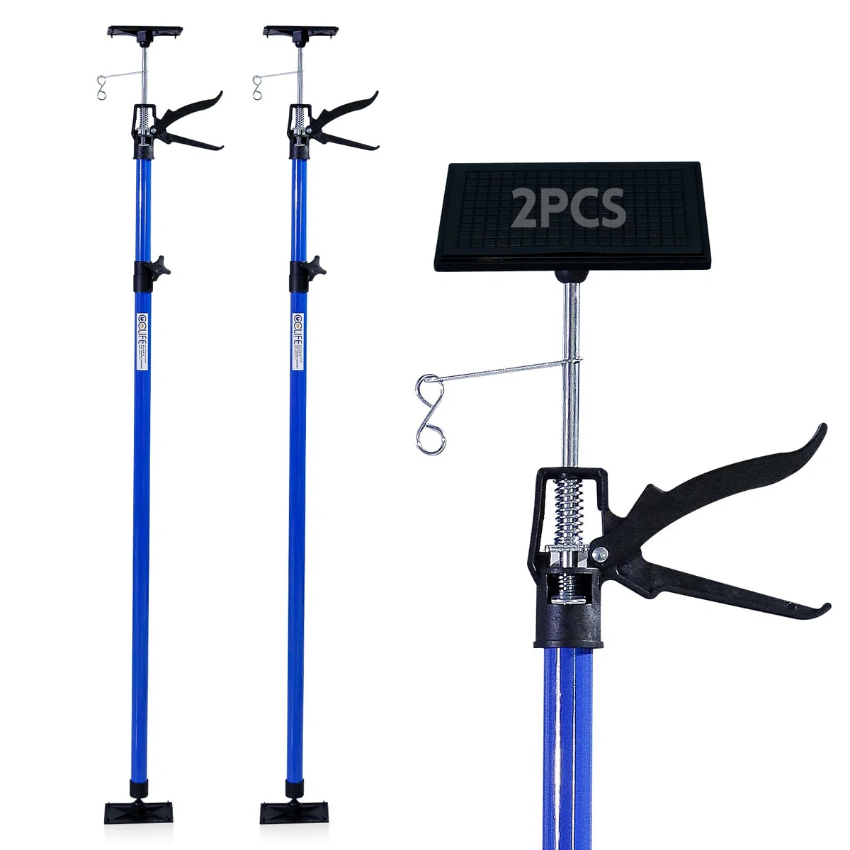 CCLIFE 2 pezzi Sostegno a Soffitto Puntello per solai Telescopico di Sostegno Carico Fino a 30 kg Lunghezza regolabile 115-290 cm