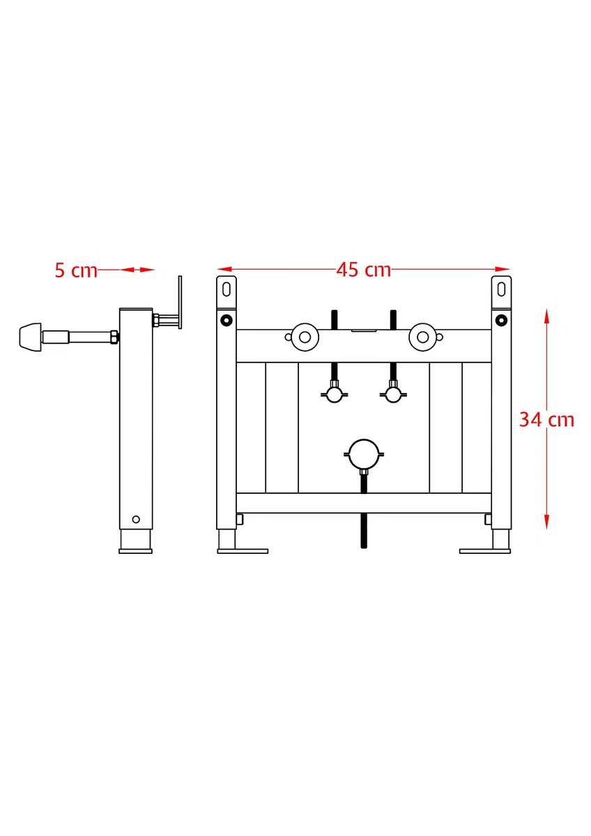 Laneri Telaio da Incasso per Bidet/Wc/Lavabo Completo di raccordi Di Collegamento
