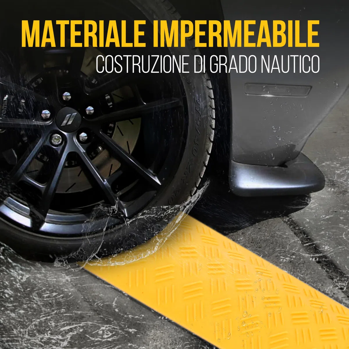 Pyle Rampa Auto Robusta in Gomma, Rampe per Auto e Canalina Passacavi Calpestabile, Portata 900 kg, Protezione Passacavi per Interni ed Esterni