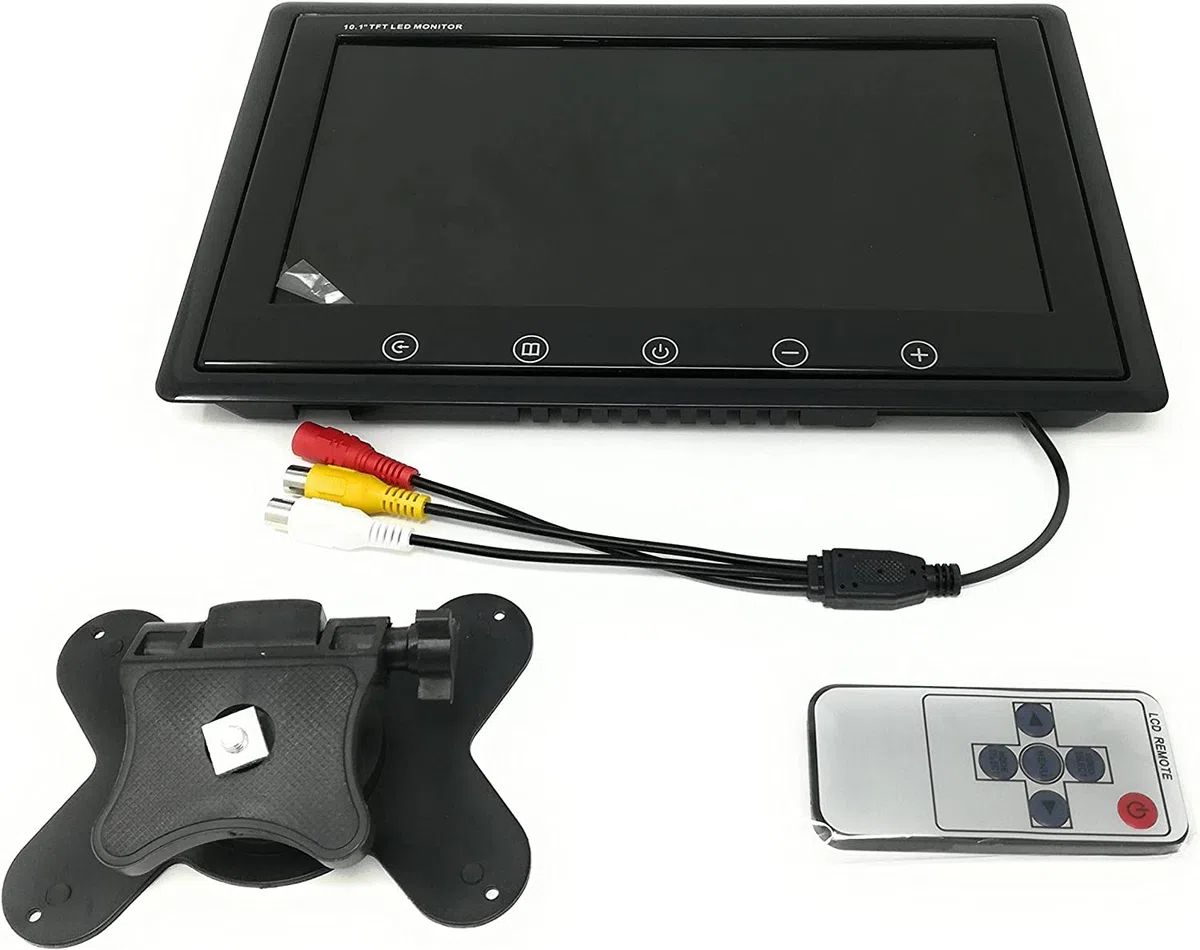 Mini Monitor analogico TFT LED 10" 2 ingressi av1av2 videosorveglianza sorveglianza 12 Volt Alimentatore Incluso