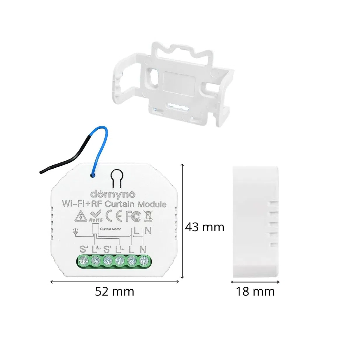 domyno Centraline per tapparelle Interruttore Serrande Tende con Controllo Wifi, Telecomando, Alexa, G.Home, App Tuya e Smartlife - n.5 Centraline + Telecomando 9 canali -