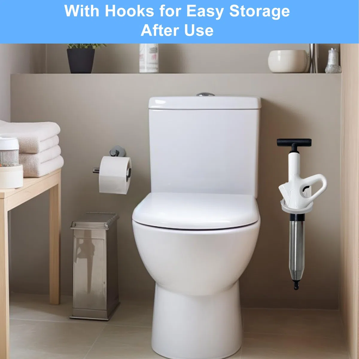 Pulitore per tubi con indicatore di pressione dell'aria, 4 ventose, pulitore per tubi ad aria compressa, per lavabo, WC, bagno, doccia, cucina