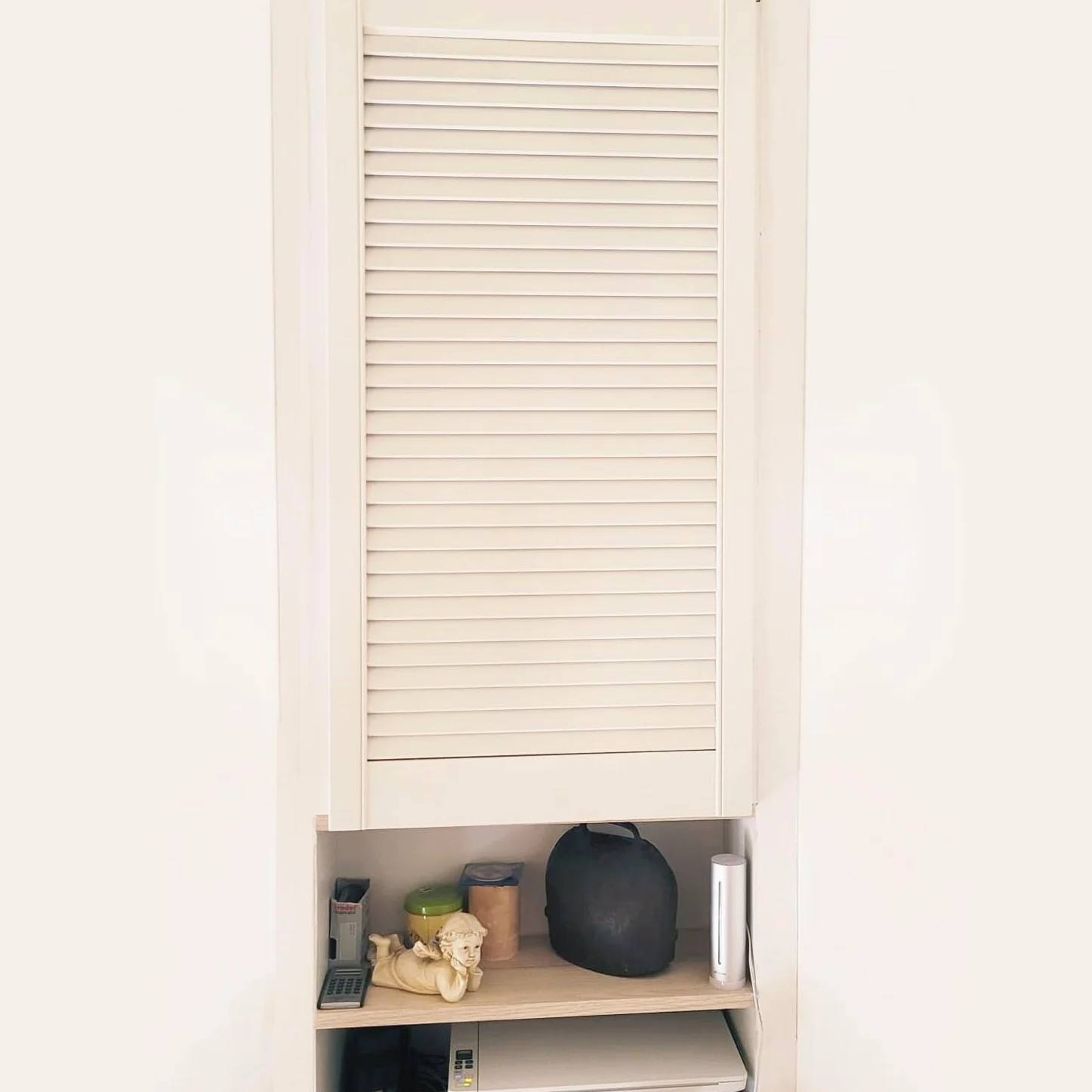 Onlywood Antine in Legno Massello - Sportello in Legno struttura a Persiana - Ante per cucina muratura o per creare mobili fai da te (bianco, 594 x 993 h. mm)