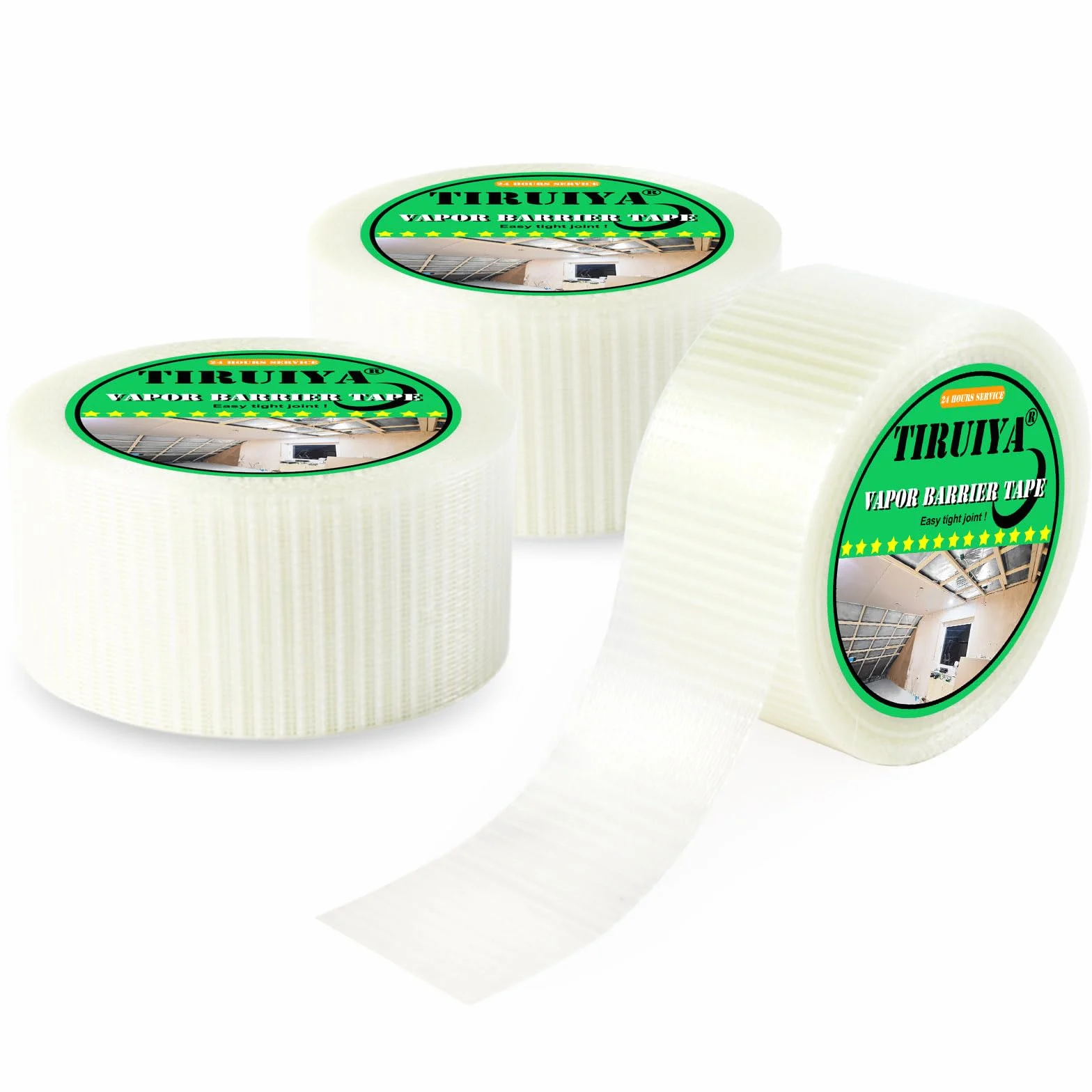 Nastro Adesivo per Barriera al Vapore, Nastro Adesivo Flessibile per Pellicola Barriera al Vapore, Freno a Vapore, Ultra Resistente ed Flessibile (5cm x 25m x 3 rotoli)