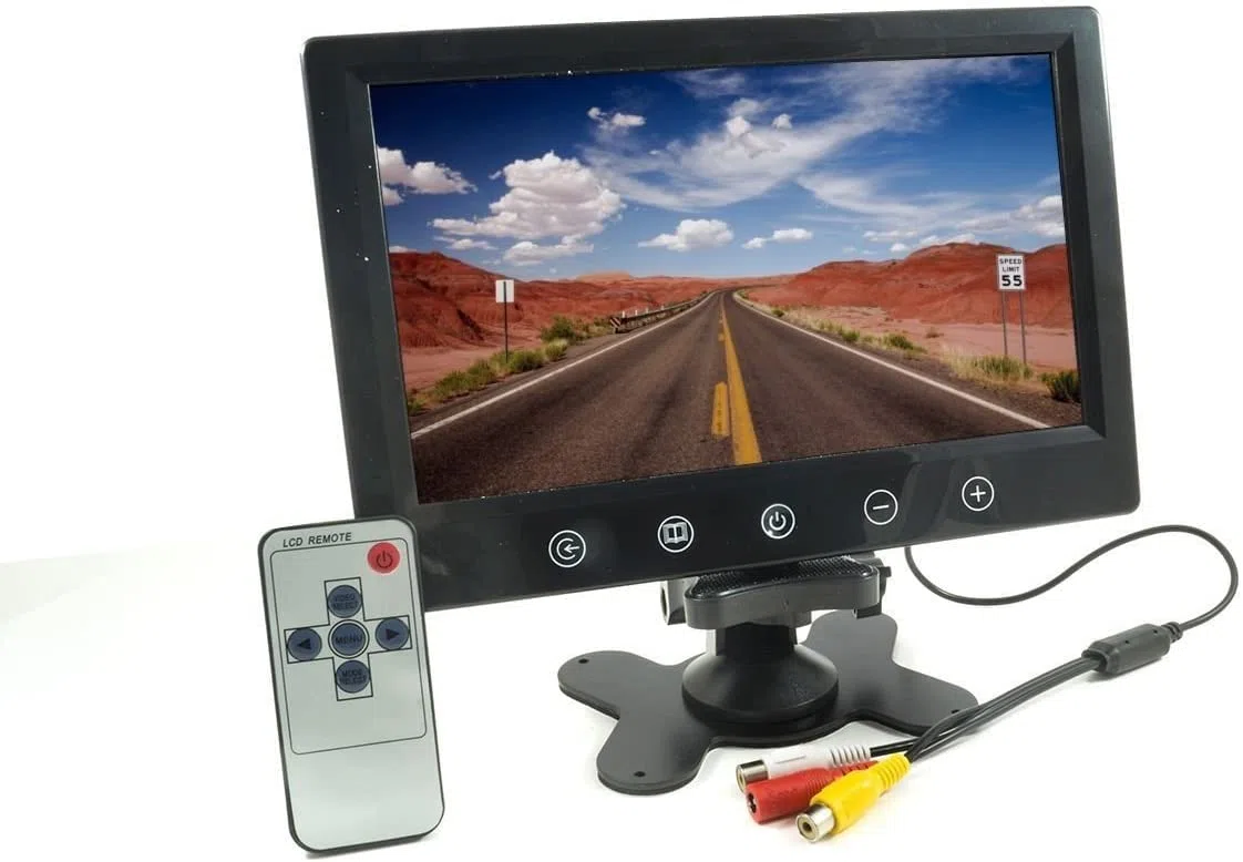 Mini Monitor analogico TFT LED 10" 2 ingressi av1av2 videosorveglianza sorveglianza 12 Volt Alimentatore Incluso