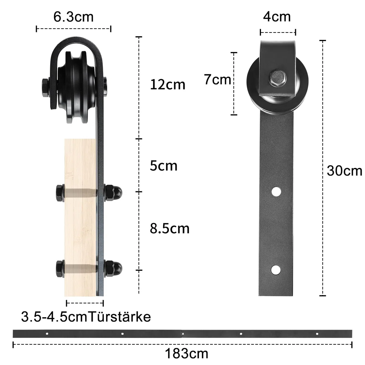 ACXIN Set di Raccordi per Porte Scorrevoli, 183 cm, per Porte Interne