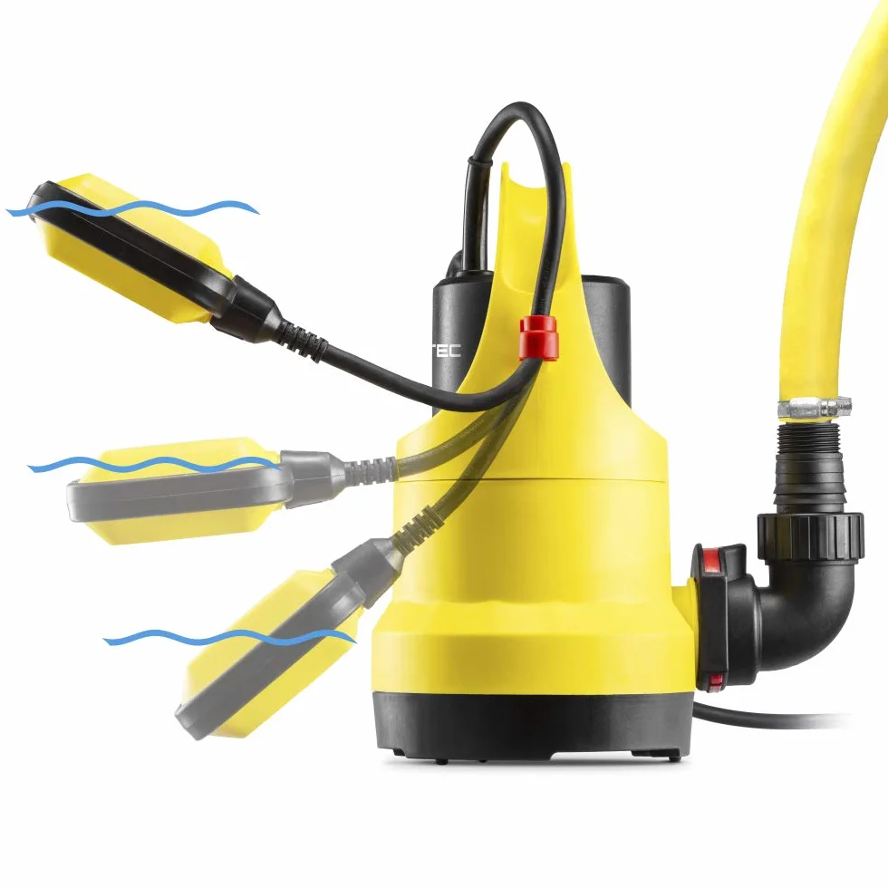 TROTEC Pompa sommersa TWP 4006 E – Pompa per acque Chiare – Portata 7300 l/h, profondità di Immersione Max 7 m, Dispositivo antiriflusso, IP8X