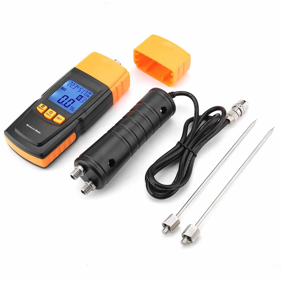 Igrometro Digitale, Akozon GM620 Legno Tester Misuratore Rilevatore Umidità con LCD Digitale 2~70% RH -10-60 ℃ Igrometro per Legno Bambù Carta Tappeti