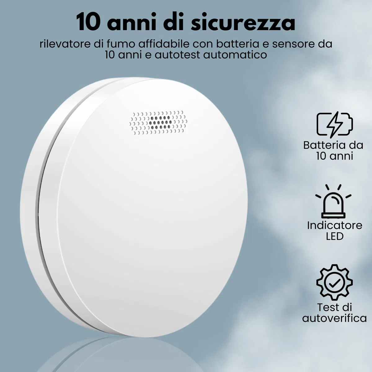 Aroha Smart Connect Rilevatore di Fumo WiFi - Batteria da 10 Anni, Sensore Fumo WiFi Con App Tuya & Smartlife - Allarme Anticendio - 2 pezzi