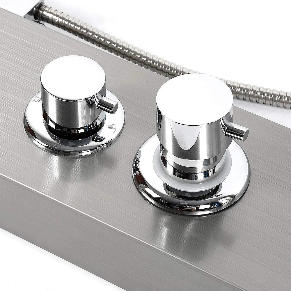 Pannello Doccia Idromassaggio in Acciaio Inox -Colonna Doccia Idromassaggio con Miscelatore, Pannello Doccia Acciaio Inox 3 Funzioni, 15 * 47 * 130 cm (acciaio inossidabile)