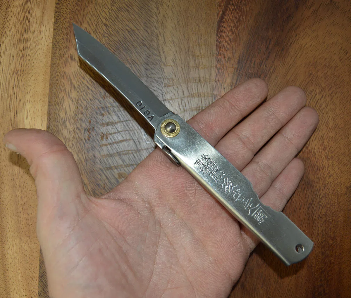 HIGO NO KAMI Coltello Tascabile Pieghevole Giapponese Warikomi Lama VG10 Fatto a Mano in Giappone da Nagao Kanekoma