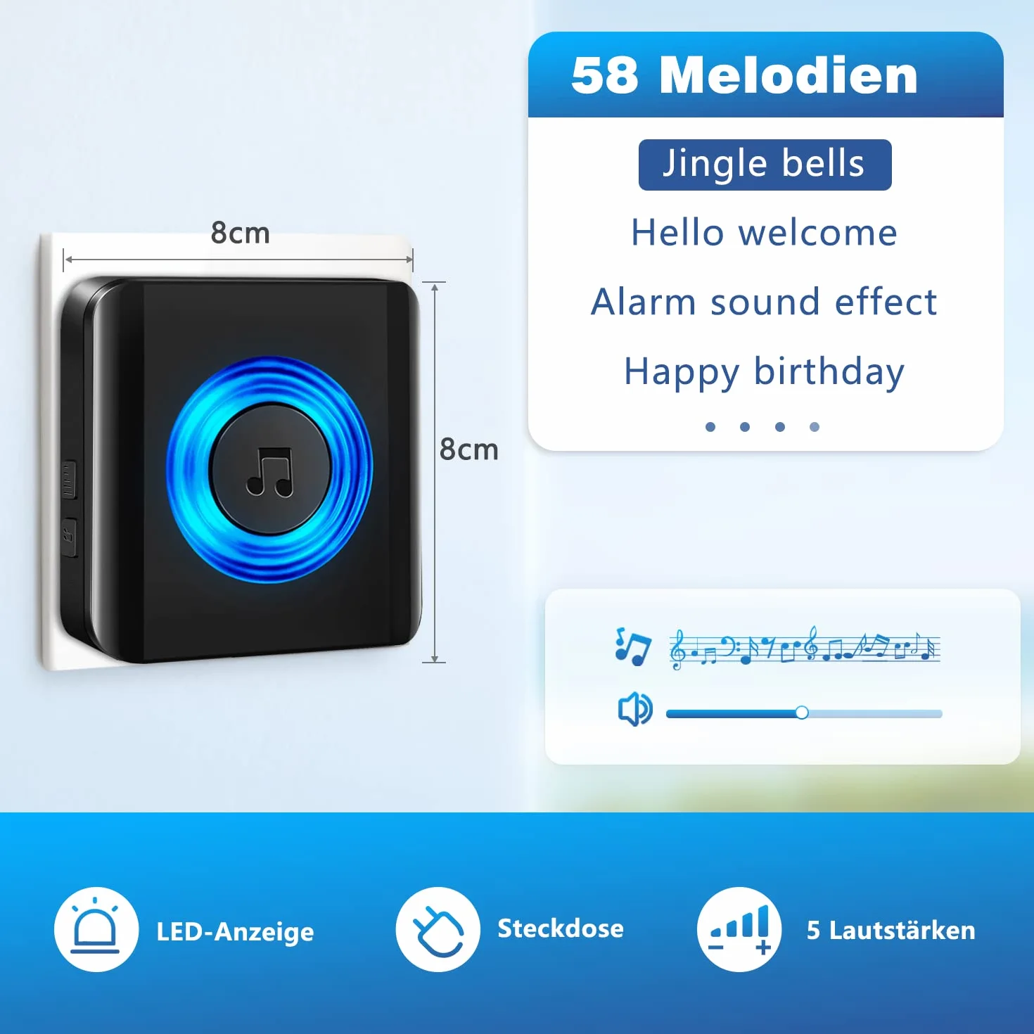 Satisure - Set di espansione per campanelli wireless, 3 ricevitori 1 trasmettitore, convertitore wireless, segnale acustico wireless, espansione per impianti di campanelli wireless