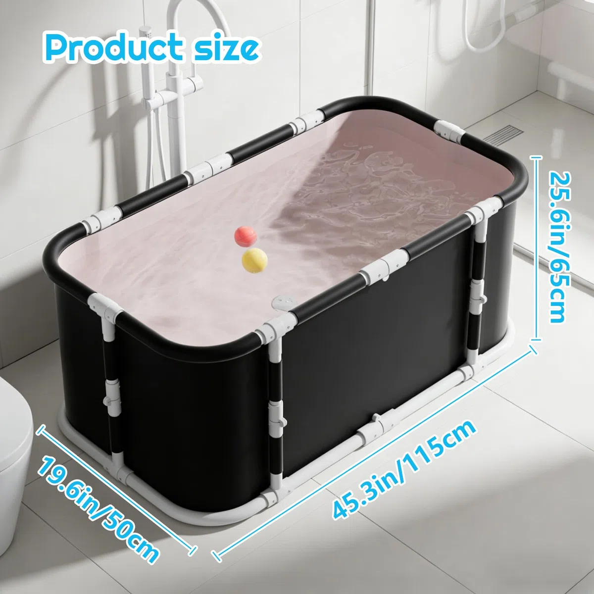 YYW Vasca da bagno pieghevole, grande vasca da bagno portatile per casa all'aperto palestra (set da 3 pezzi)