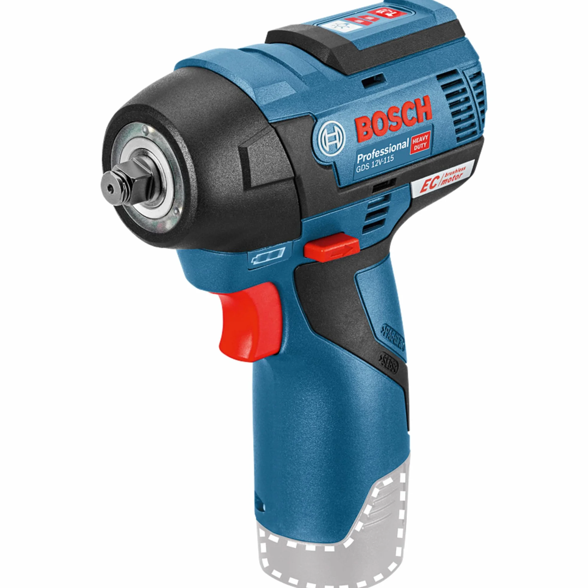 Bosch Professional 12V System Avvitatore a massa battente a batteria GDS 12V-115 (coppia max. 115 Nm, n. di colpi 0-3.100 bpm, incl. inserto L-BOXX, batteria/caricabatteria non incl.)