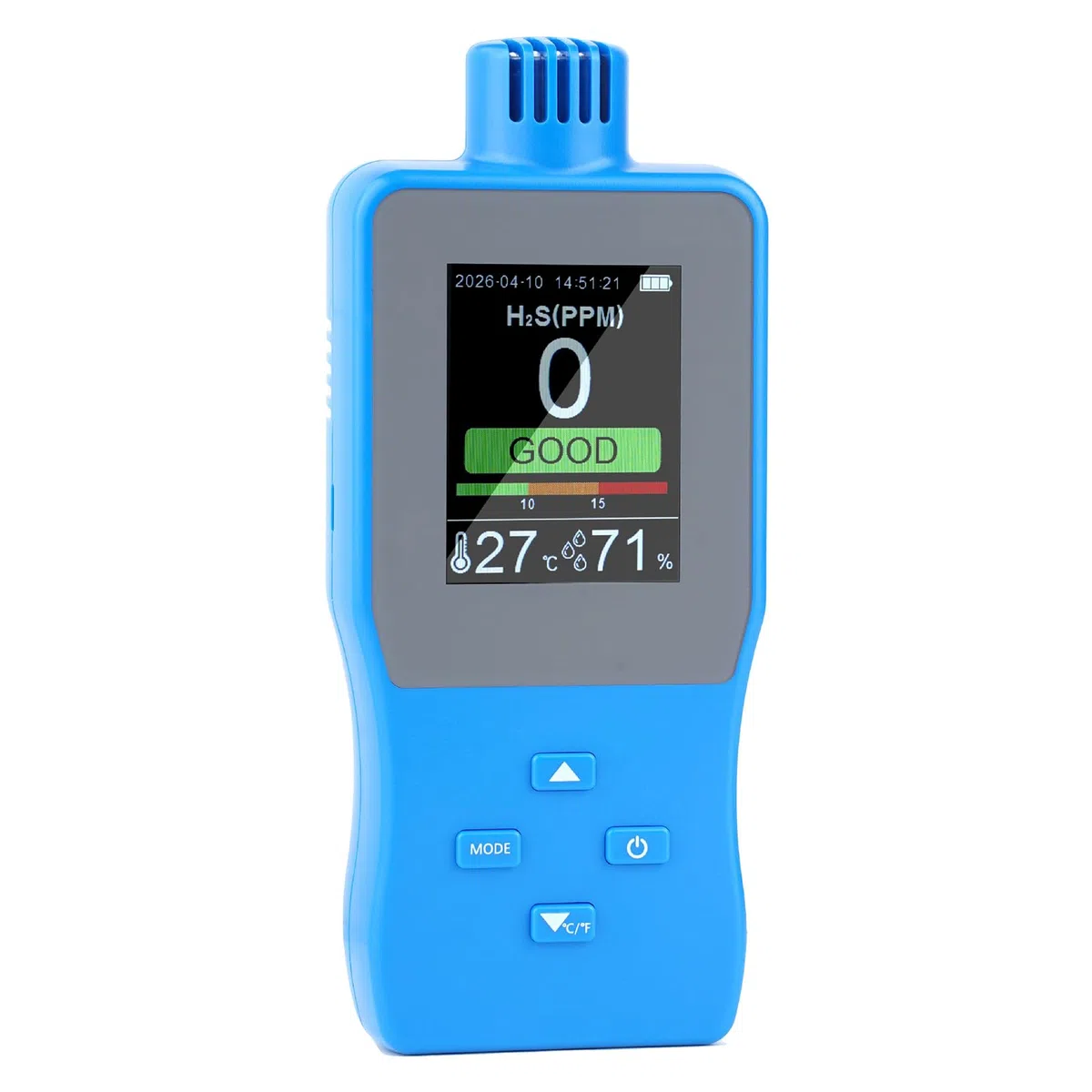Dispositivo rilevamento H2S compatto con allarme sonoro e luminoso per lo stoccaggio sicuro pericolose in laboratorio e in ambito industriale e l ' ispezione sul campo Tester accurato