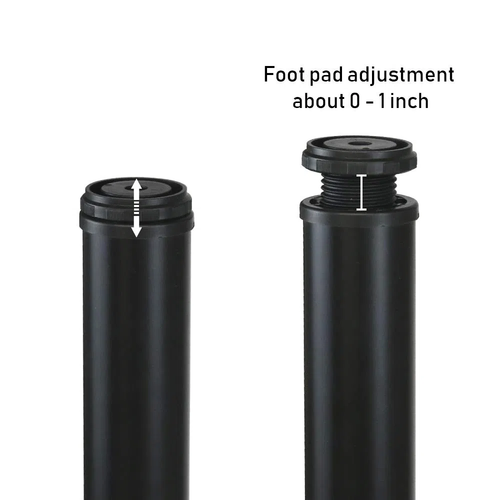 QLLY Set di 4 gambe regolabili in metallo, alte 50 cm, per scrivania e tavolo da ufficio, set di 4 (50 cm, nero)