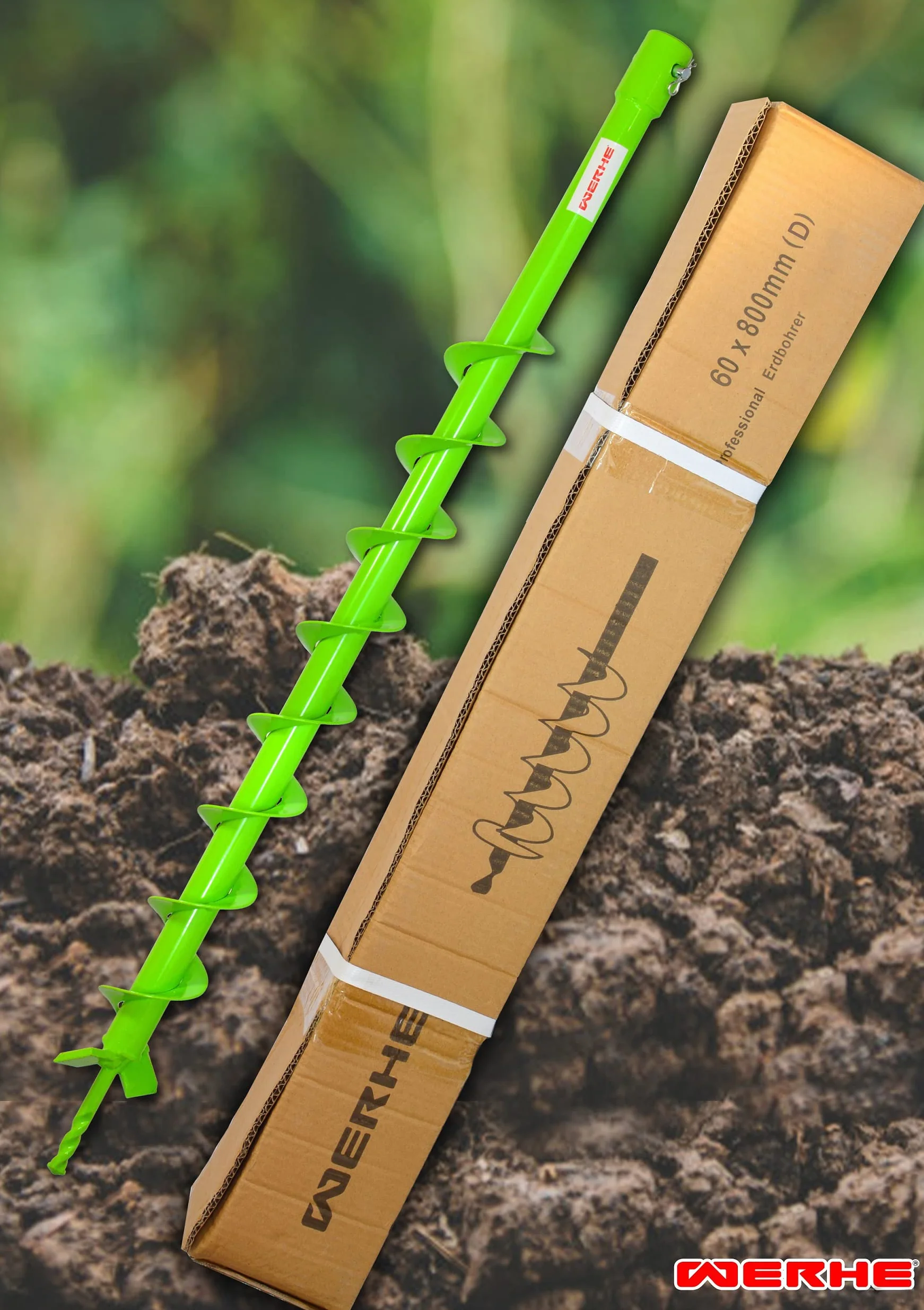 WERHE Trapano professionale per coclea 60 millimetri pila ben preciso spirale eco colore vernice con adattatore esagonale