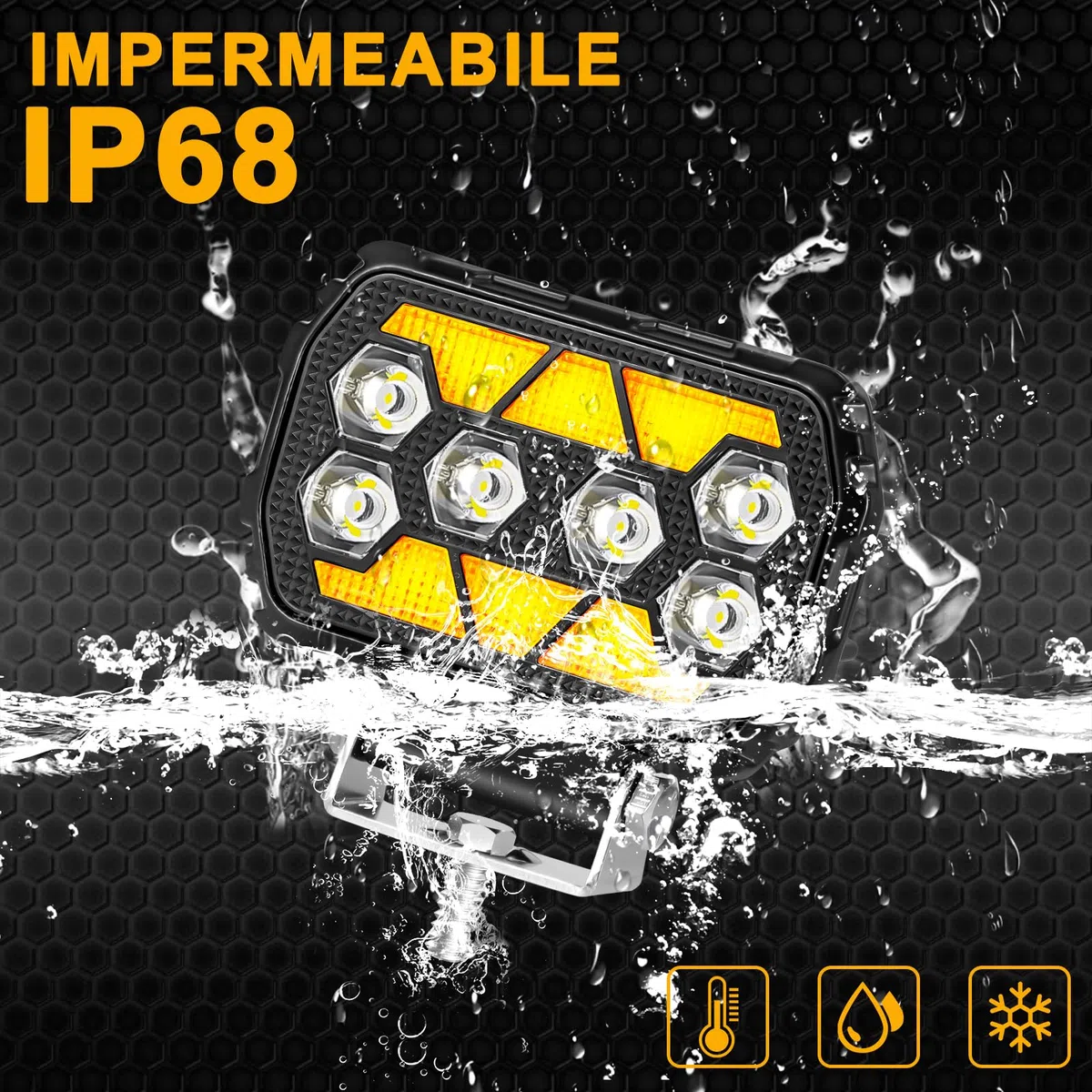 antom 2 pezzi faro led moto 168W 9-60V 18000 lumen faretti led 12v IP68 impermeabile 4,5 pollici fari supplementari per escavatori, trattori, rimorchi, ATV, appassionati di outdoor