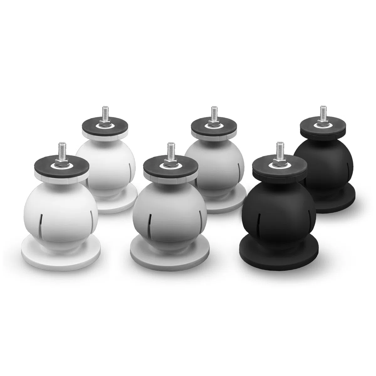 Errecom Mini Steady, Supporto a Pavimento Regolabile per Unità Esterne Climatizzatori e Pompe di Calore, RAL 9004 - Nero, confezione da 4 supporti