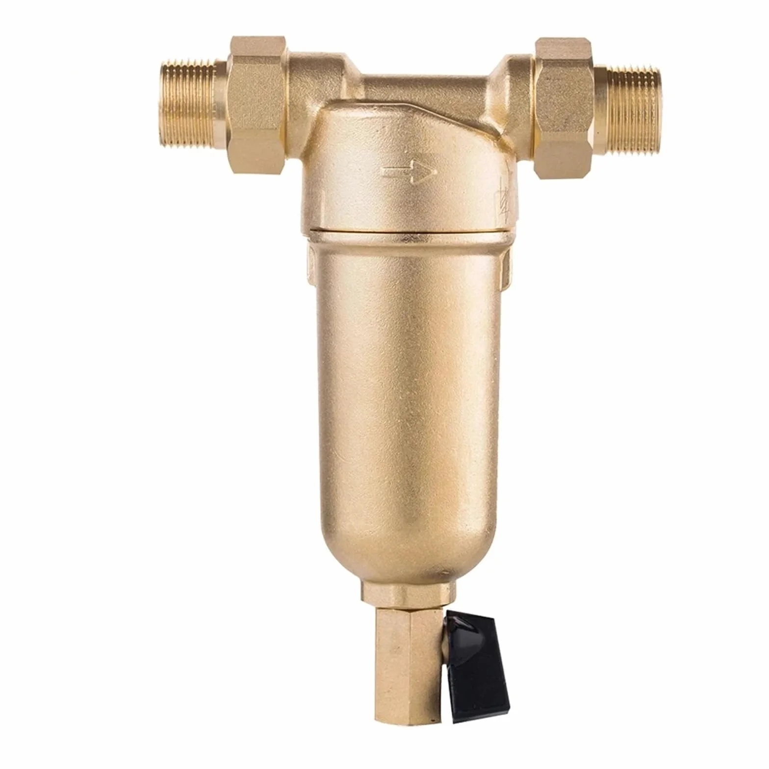 Prefiltro for acqua calda Sistema di purificazione in ottone completo Prefiltro in rete di acciaio inossidabile con manometro Acqua calda Con elevata velocità di filtrazione(Brass with gauge,25MM 0.75