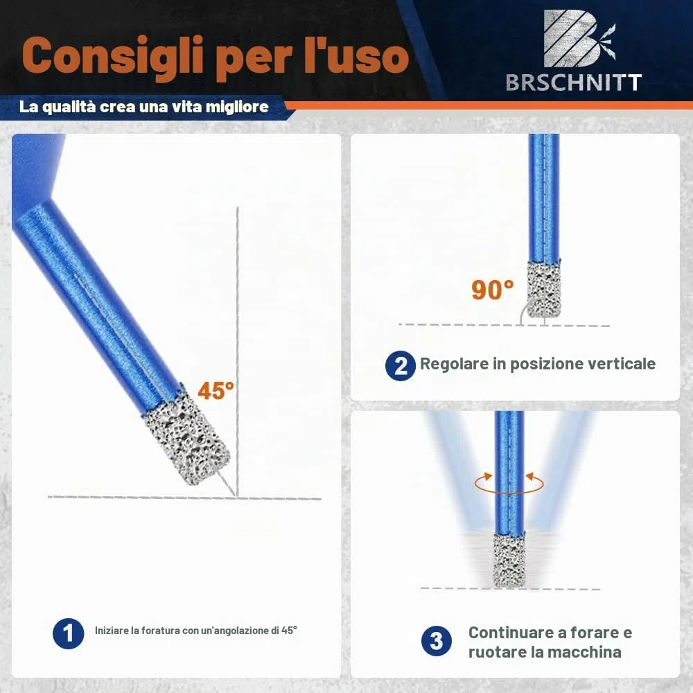 Punte Diamantate Gres Porcellanato - 6/6/8/20/35/50/68/110mm frese diamantate, 10mm Fresa, 50mm Punte Smusso,125mm X Disco,per Porcellana Piastrelle Ceramica Marmo Granito