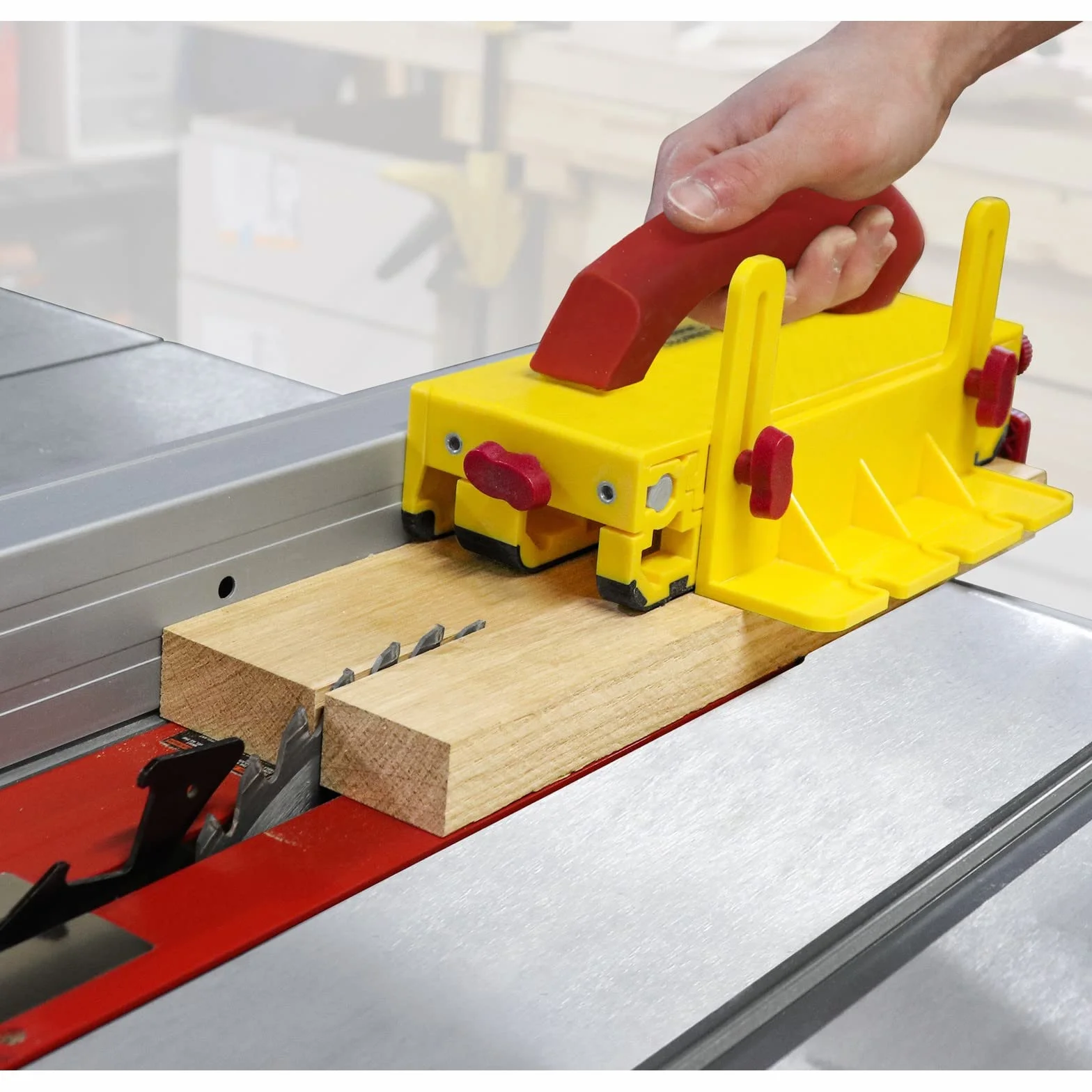 Milescraft GrabberPRO 3406 - Blocco di spinta per seghe da banco, fresatrici, seghe a nastro e giunti, strumento di sicurezza per la lavorazione del legno