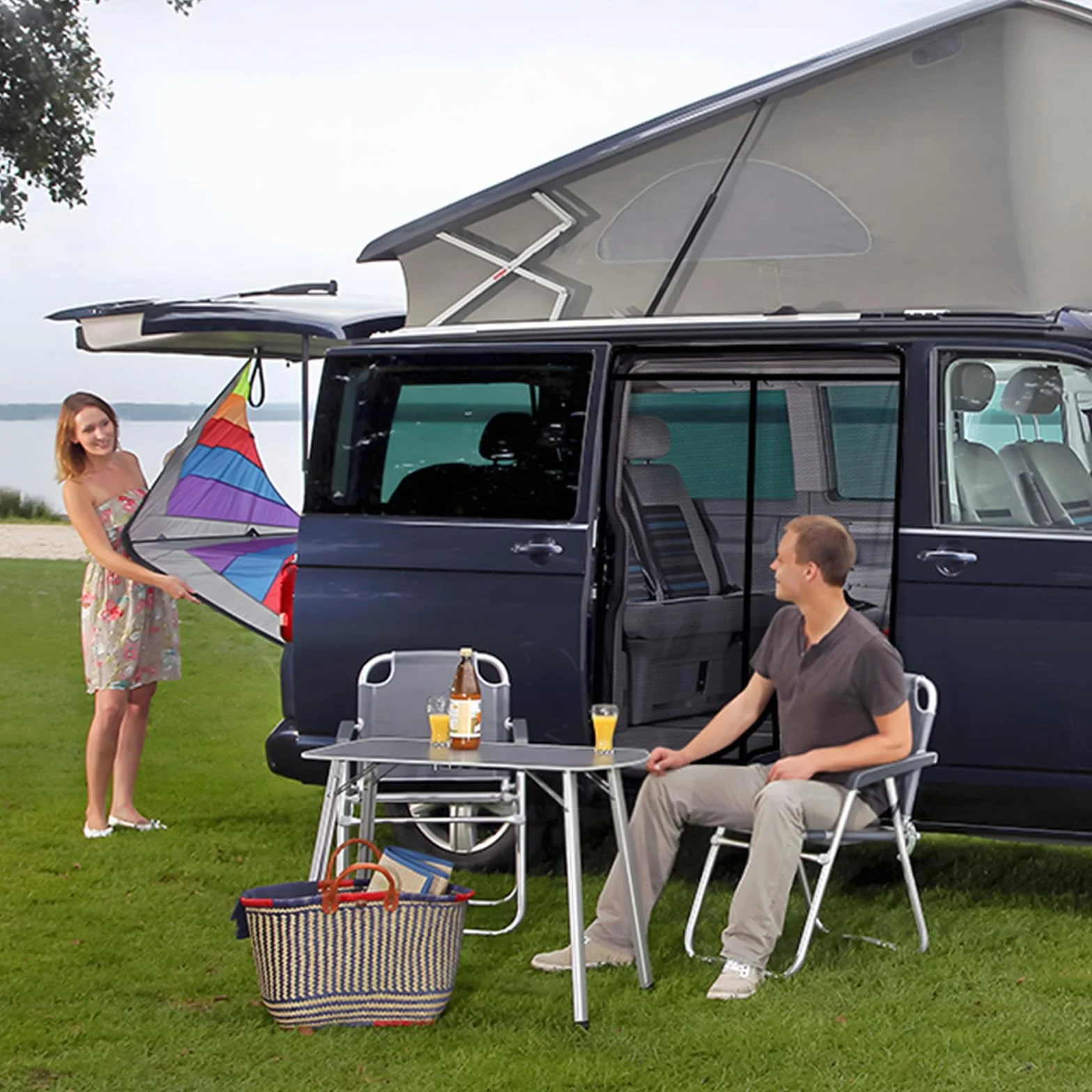ZATOOTO Zanzariera Magnetica Compatibile VW T5 T6 per Porta Scorrevole, Zanzariera Protezione Insetti, Protezione Solare, Rete Ombreggiante Porta Laterale Campeggio
