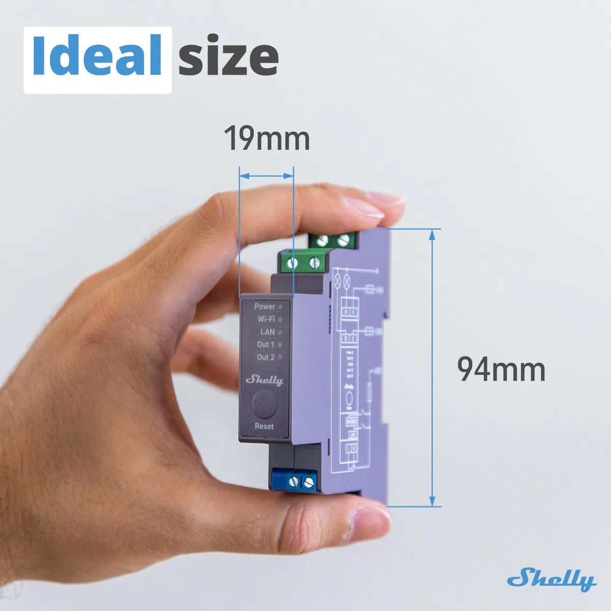 Shelly Pro 2, Wi-Fi & LAN Interruttore Intelligente Relé Bifase - 2 Canali, 25А, Contatto Pulito, Controllo Remoto e Automazione, per Guida DIN, Nessun Hub Richiesto, Alexa, Google Home