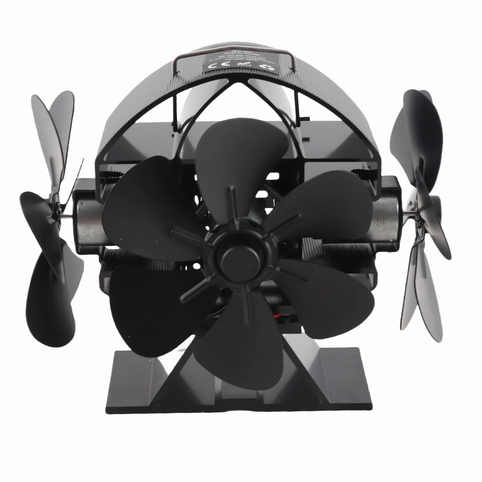 Agatige Ventilatore Oscillante per Stufa a Legna, Ventilatore per Stufa Alimentato a Calore 3 Teste 18 Lame Ventola per Camino Soffiante in Alluminio da 270 Gradi con Maniglia di